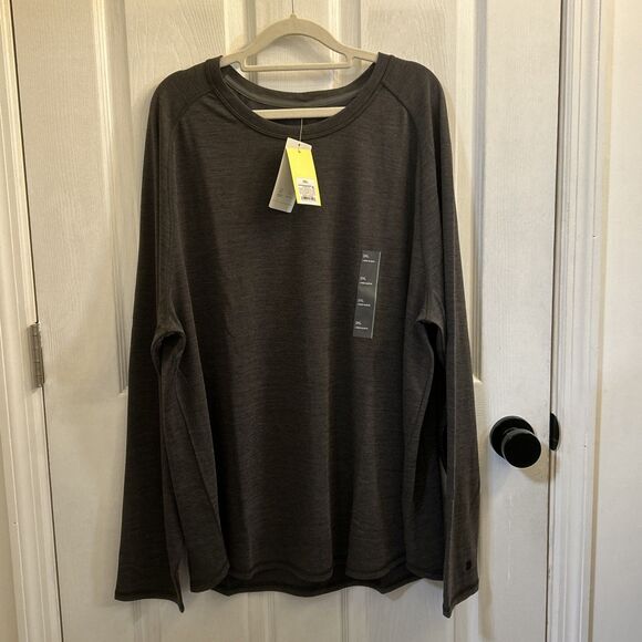NWT All in Motion Mens Merino Wool Blend Long Sleeve T-Shirt 2XL Heather Gray - Picture 1 of 16